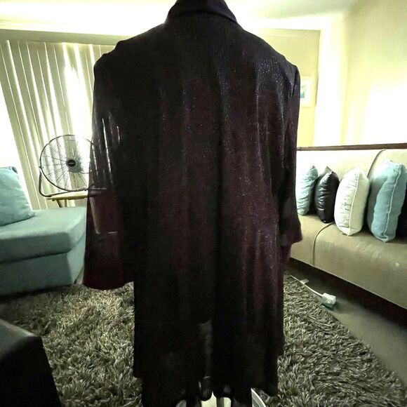 R & M Richards Women's Purple Metallic Open Front Jacket Plus Size 20W Wedding - Picture 9 of 14